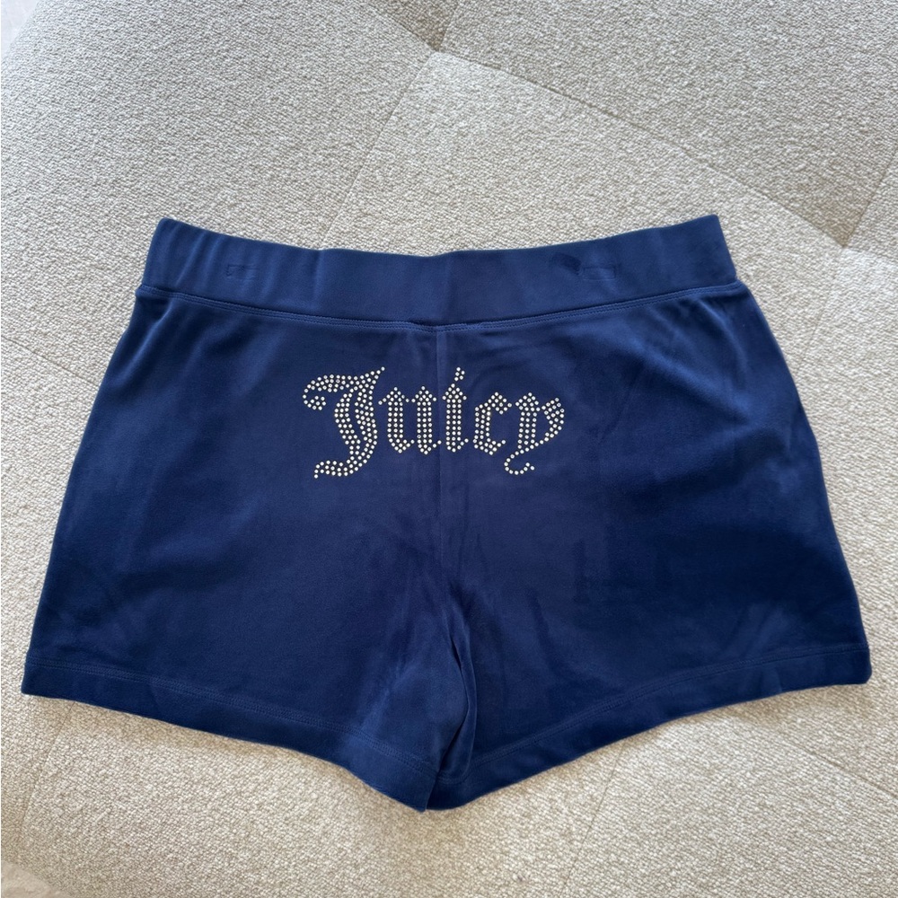 NWT JUICY COUTURE BLUE BLING TRACKSUIT SHORTS AND HOODIE SET - SIZE L - Picture 1 of 6